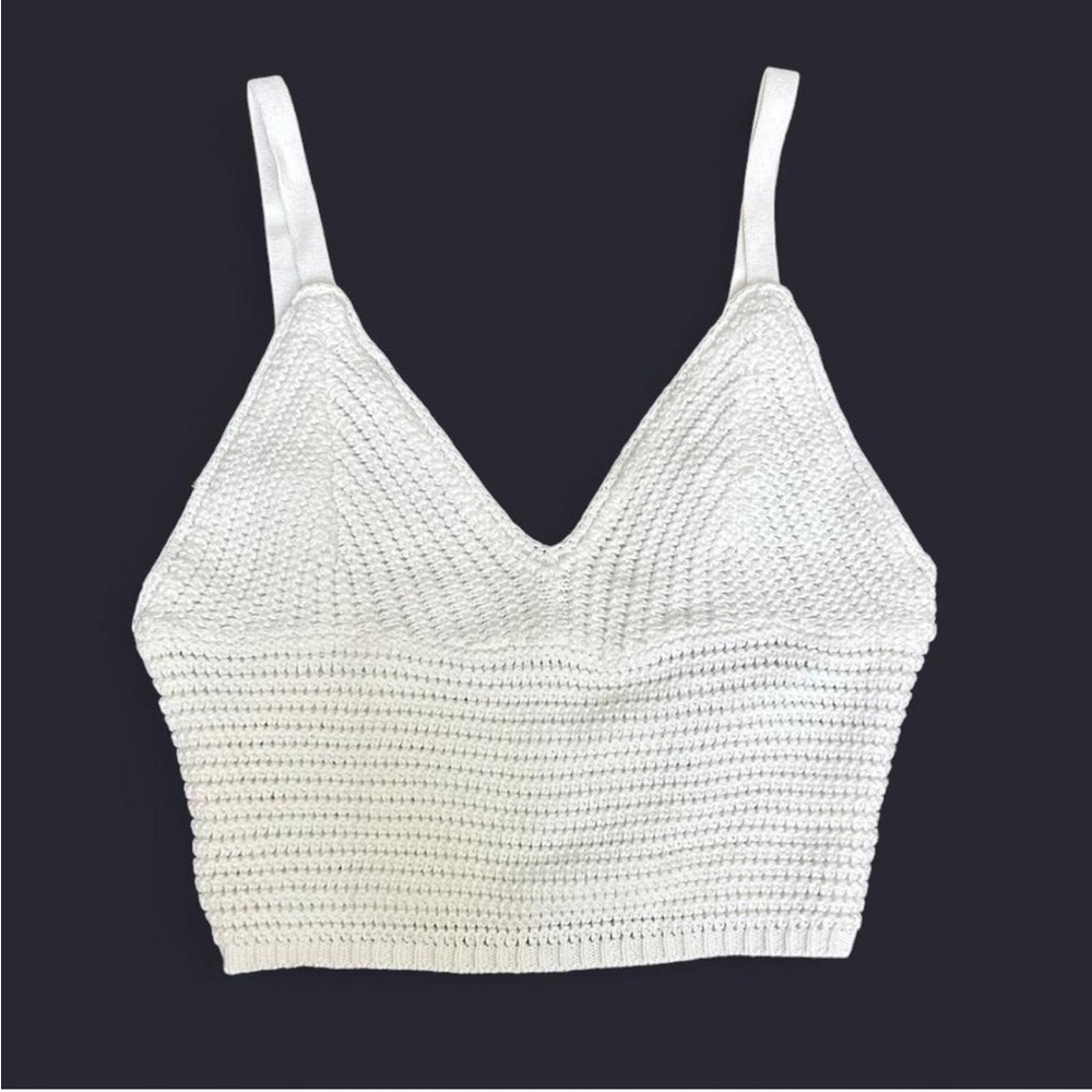 Hollister White Knit Crop Top Bralette